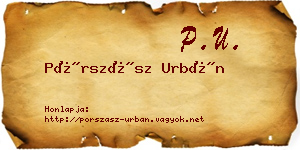 Pórszász Urbán névjegykártya